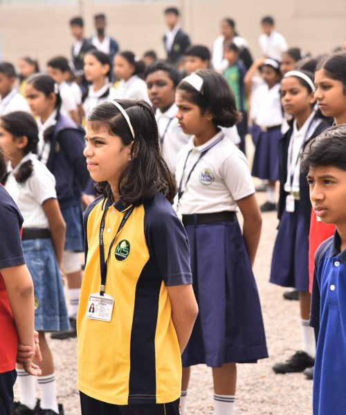 Students gathered in house assemblies at Sunrise NIS